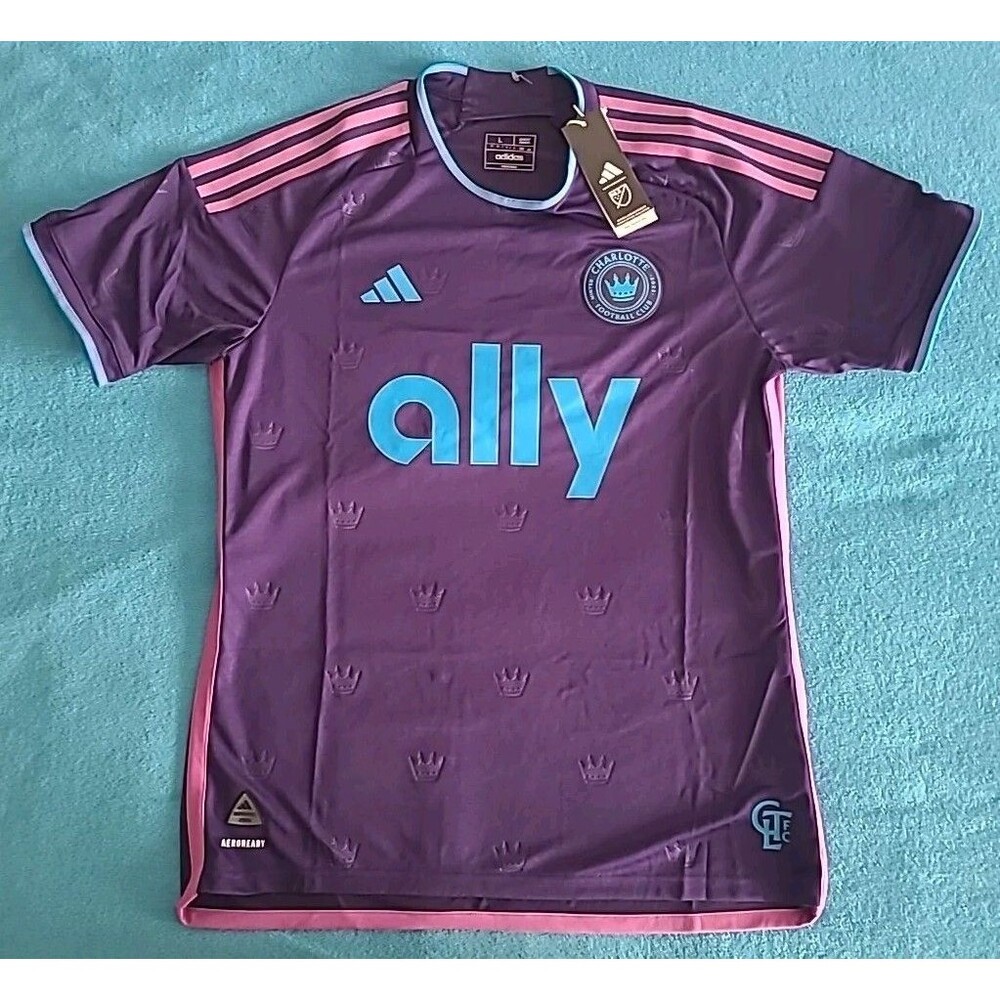 Adidas MLS Charlotte FC Crown 23/24 Men's Size Large Slim Soccer Jersey HI1849